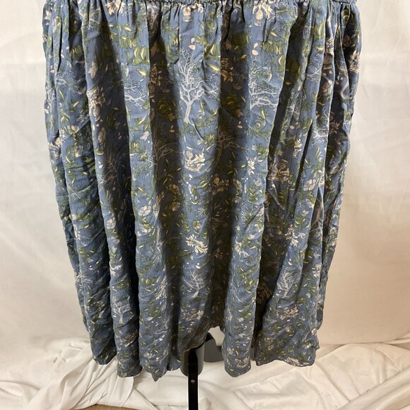 Outlander Torrid Dress 3 Blue White Green Floral Smocked Puff Sleeve Pockets - Picture 4 of 12